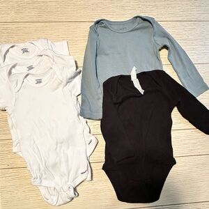 Baby Bodysuits - White, Black, Blue